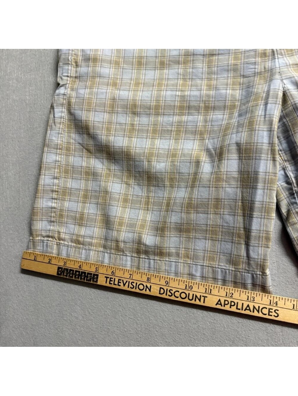 DKNY Mens Plaid Pajama Shorts Large Blue Tan Cotton Drawstring Lounge Sleepwear - Picture 3 of 10